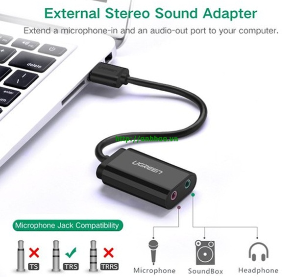 Cáp chuyển USB to Sound Ugreen 30724 chính hãng